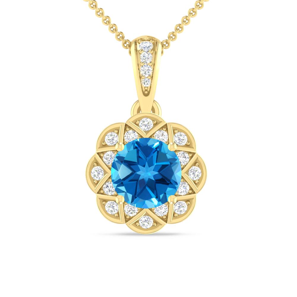 Yellow Gold - Blue Topaz