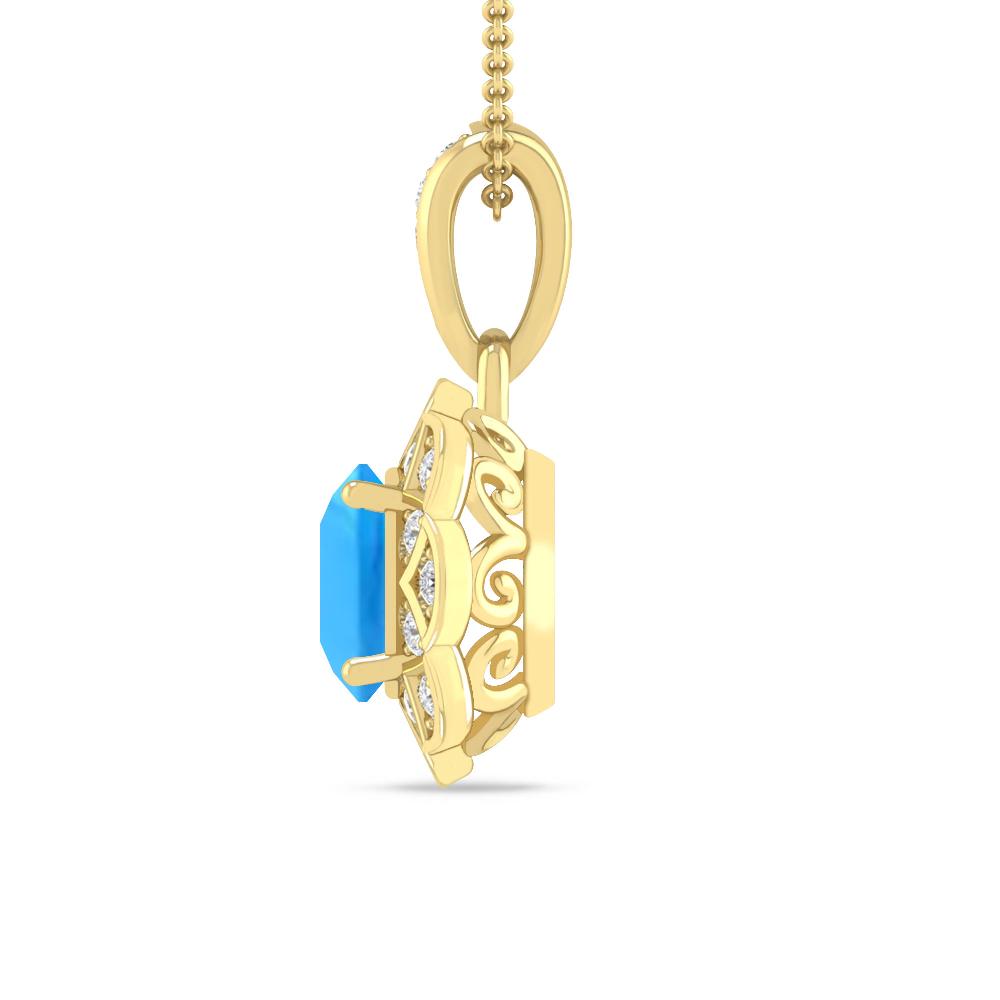 Yellow Gold - Blue Topaz