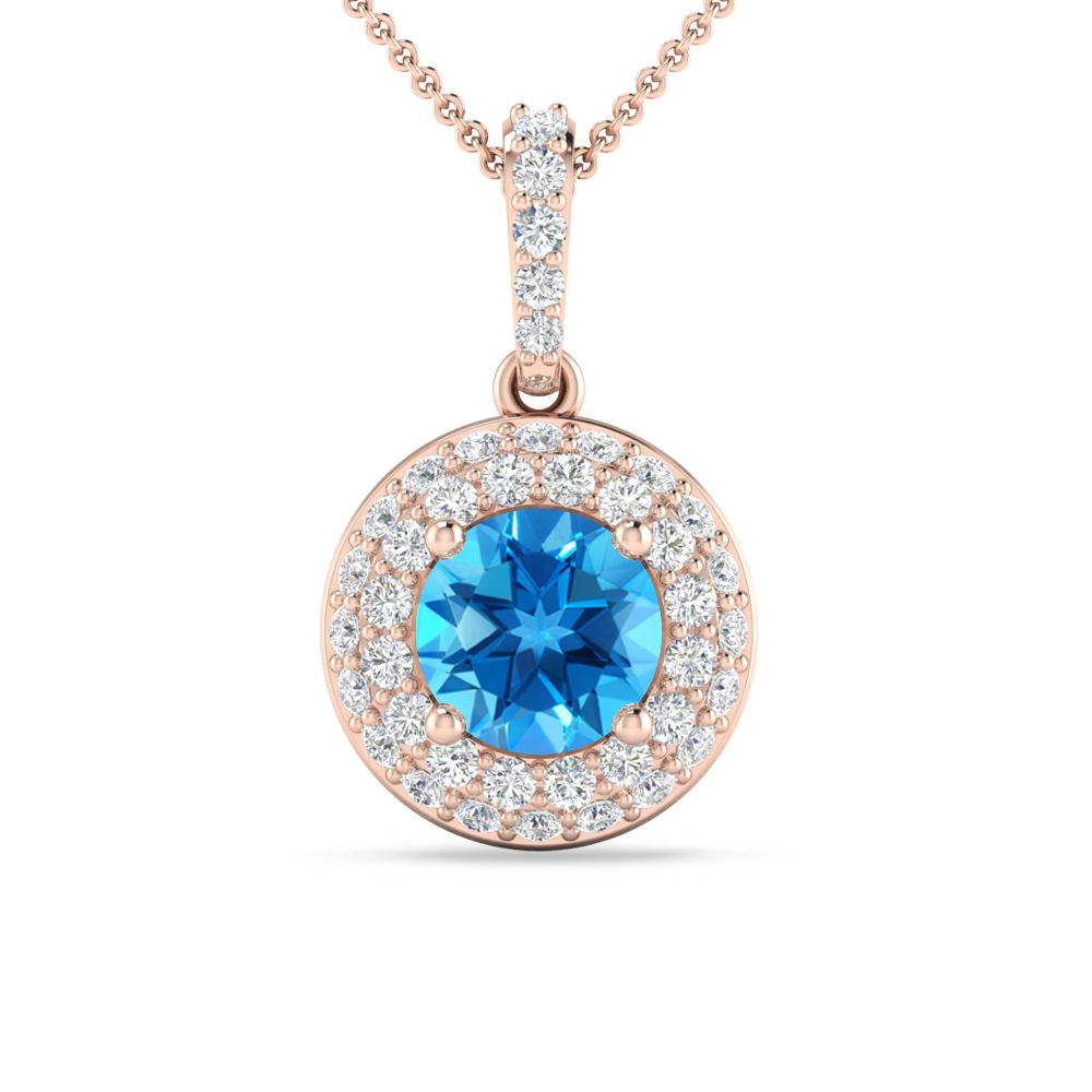 Rose Gold - Blue Topaz