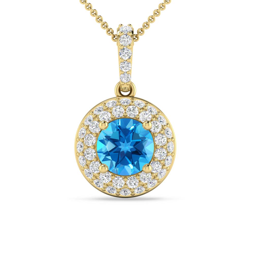 Yellow Gold - Blue Topaz