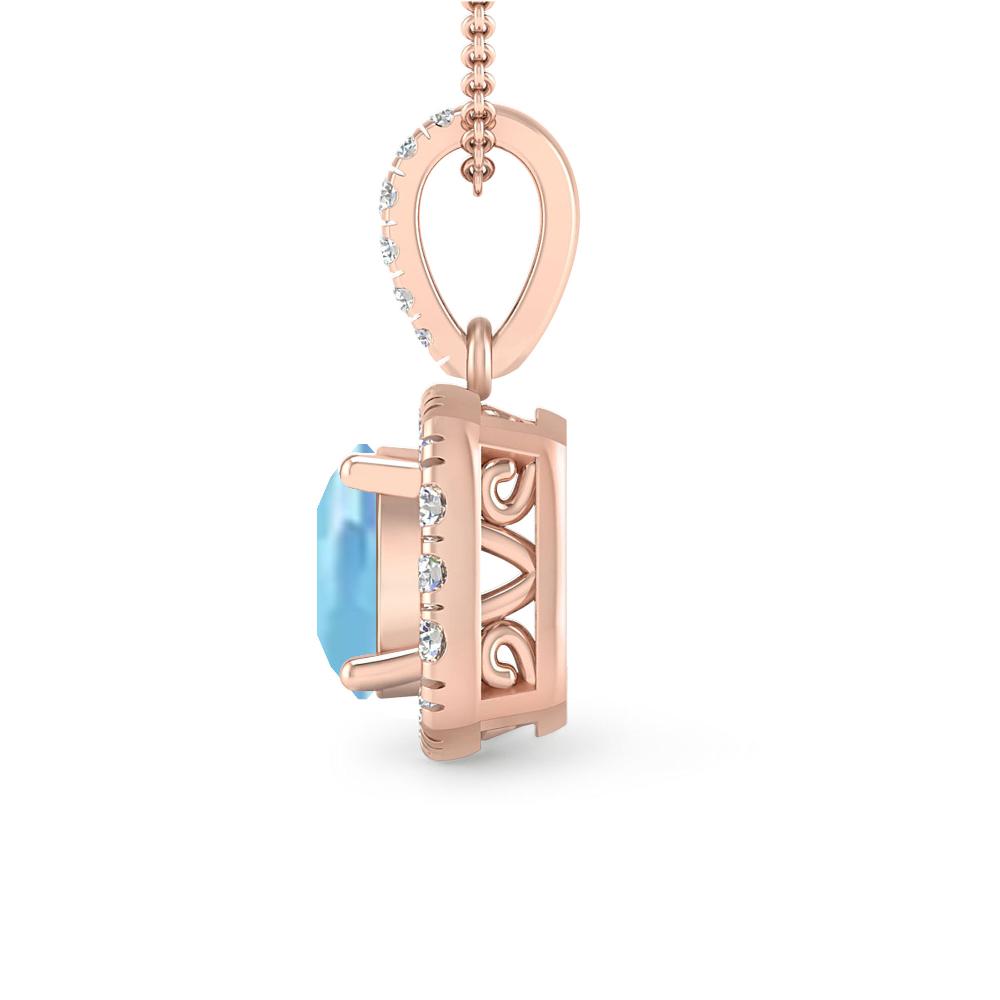 Rose Gold - Aquamarine