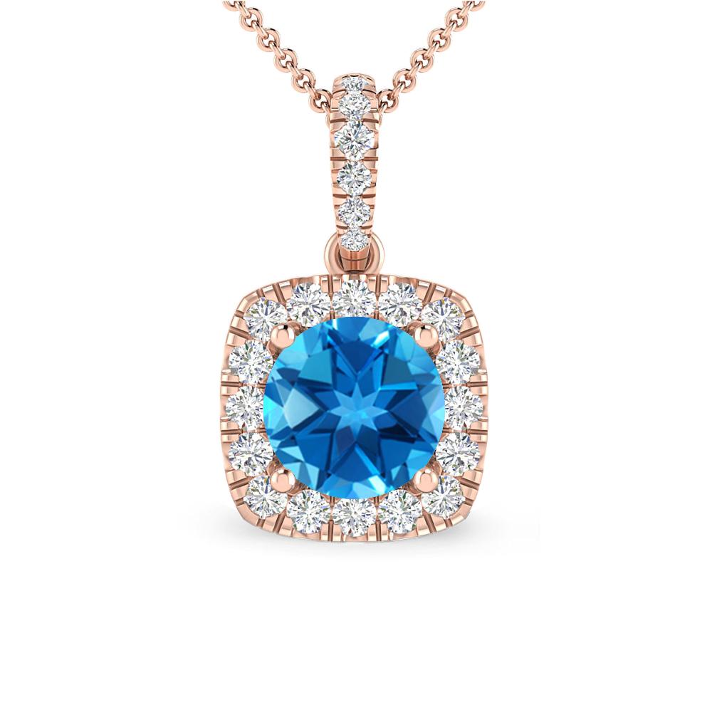 Rose Gold - Blue Topaz