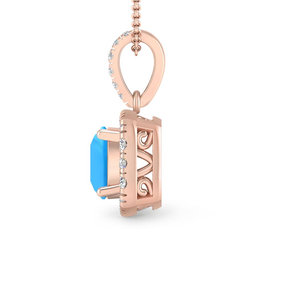 Rose Gold - Blue Topaz