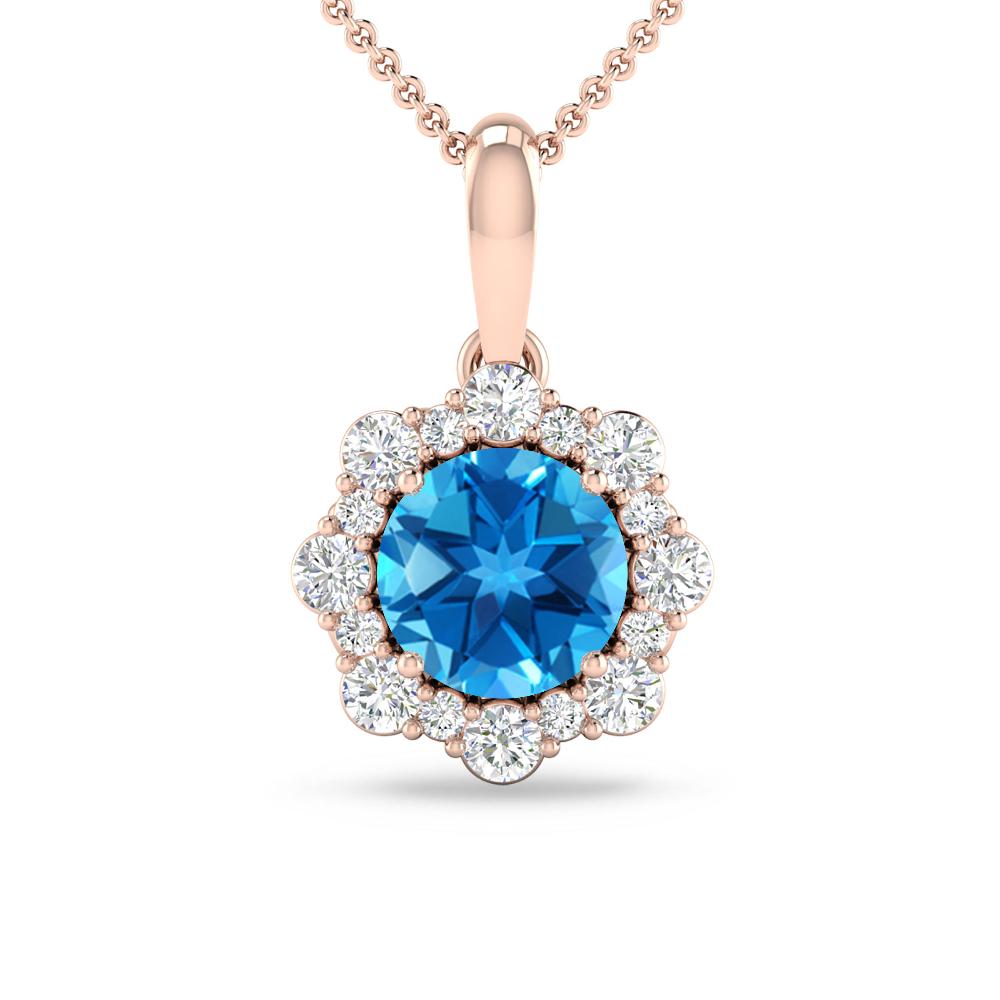 Rose Gold - Blue Topaz