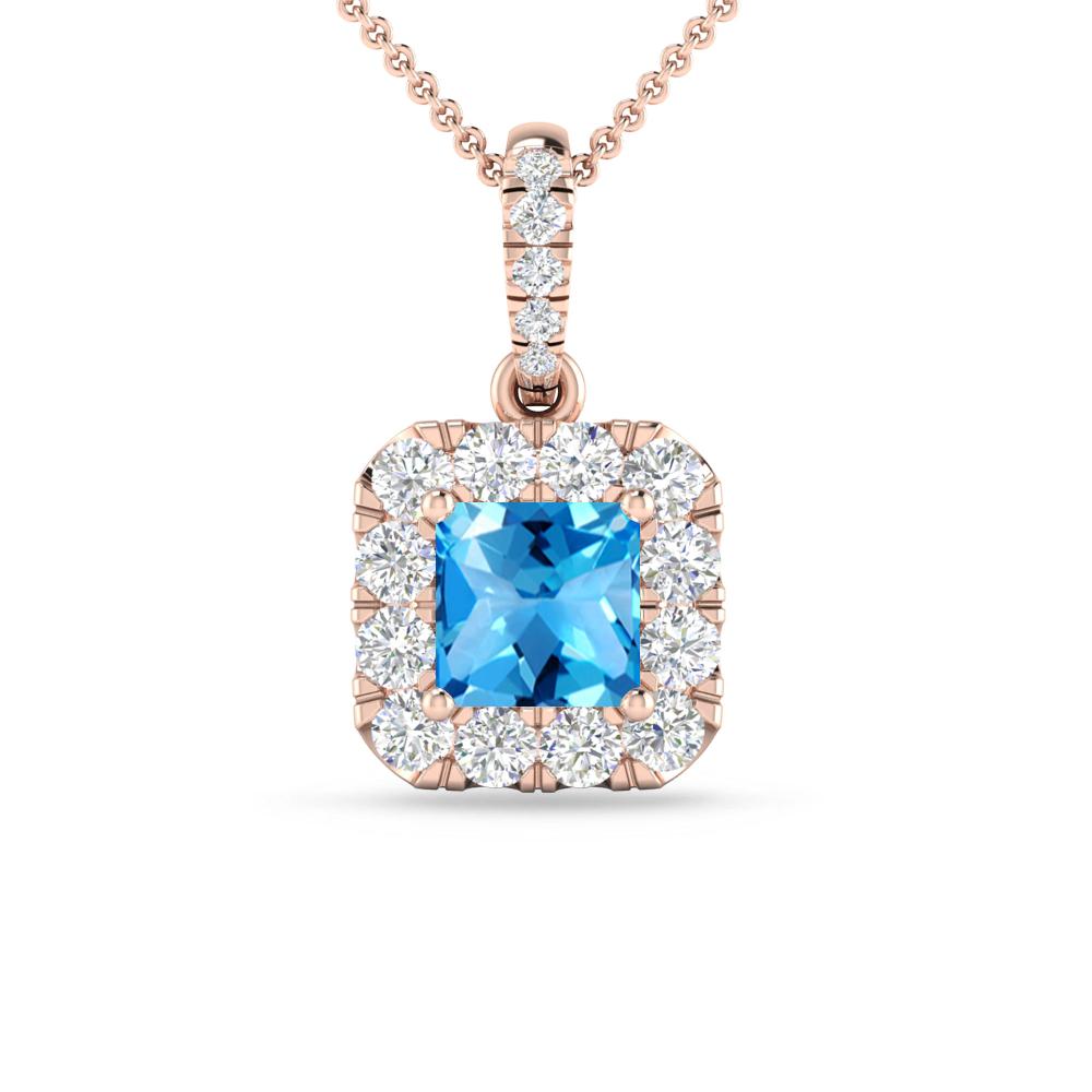 Rose Gold - Blue Topaz