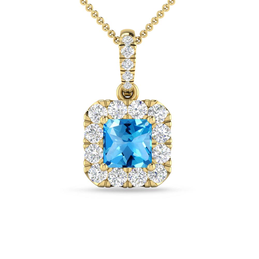 Yellow Gold - Blue Topaz