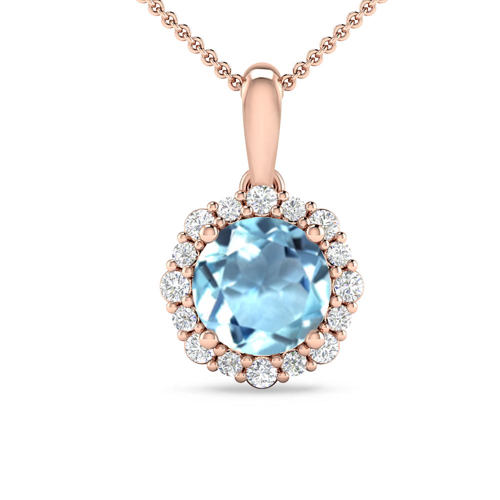 Rose Gold - Aquamarine