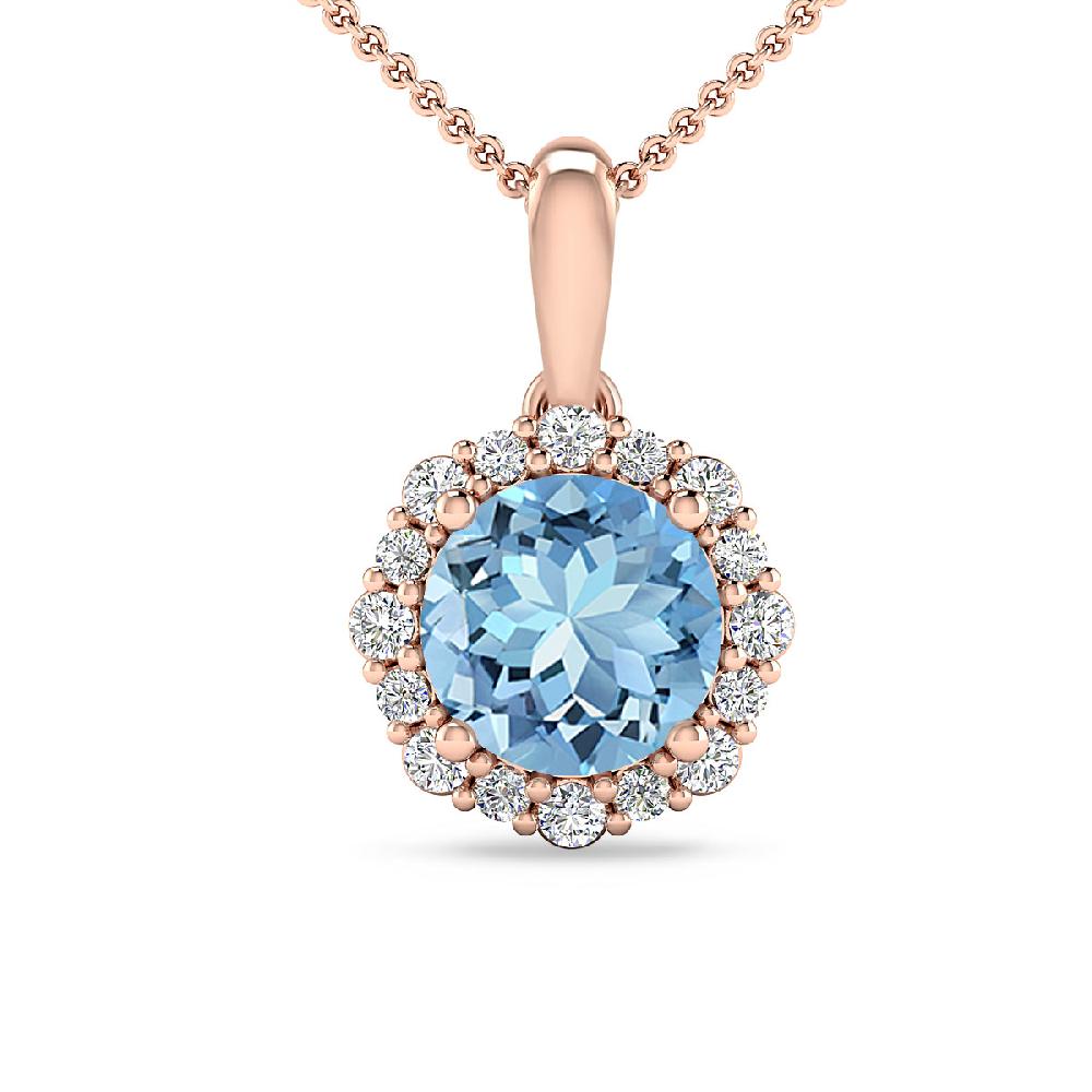 Rose Gold - Aquamarine