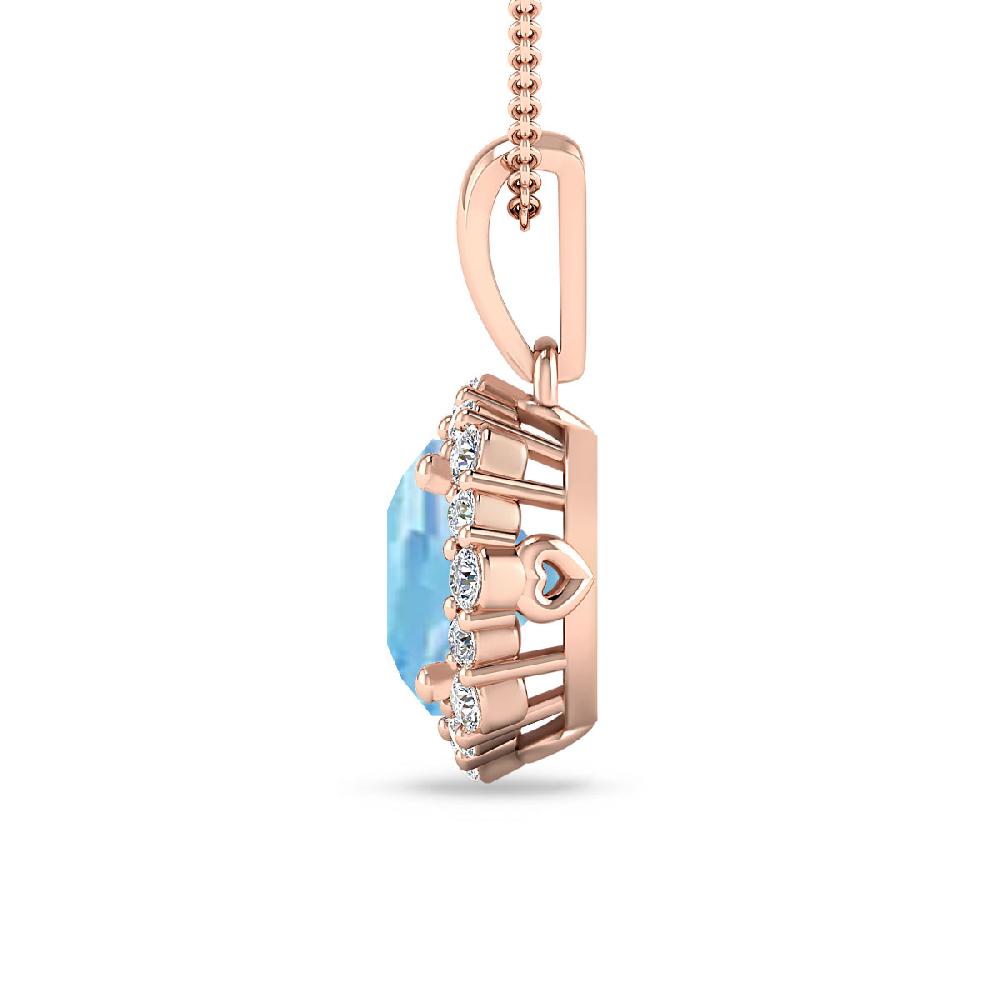 Rose Gold - Aquamarine