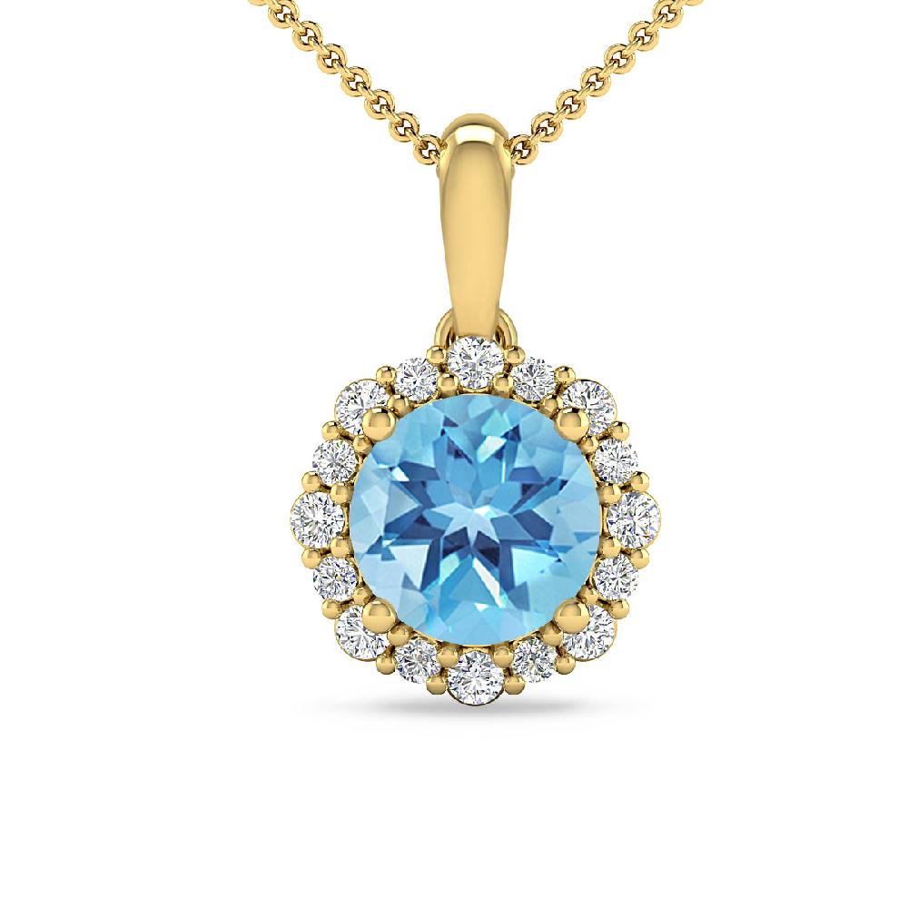 Yellow Gold - Blue Topaz