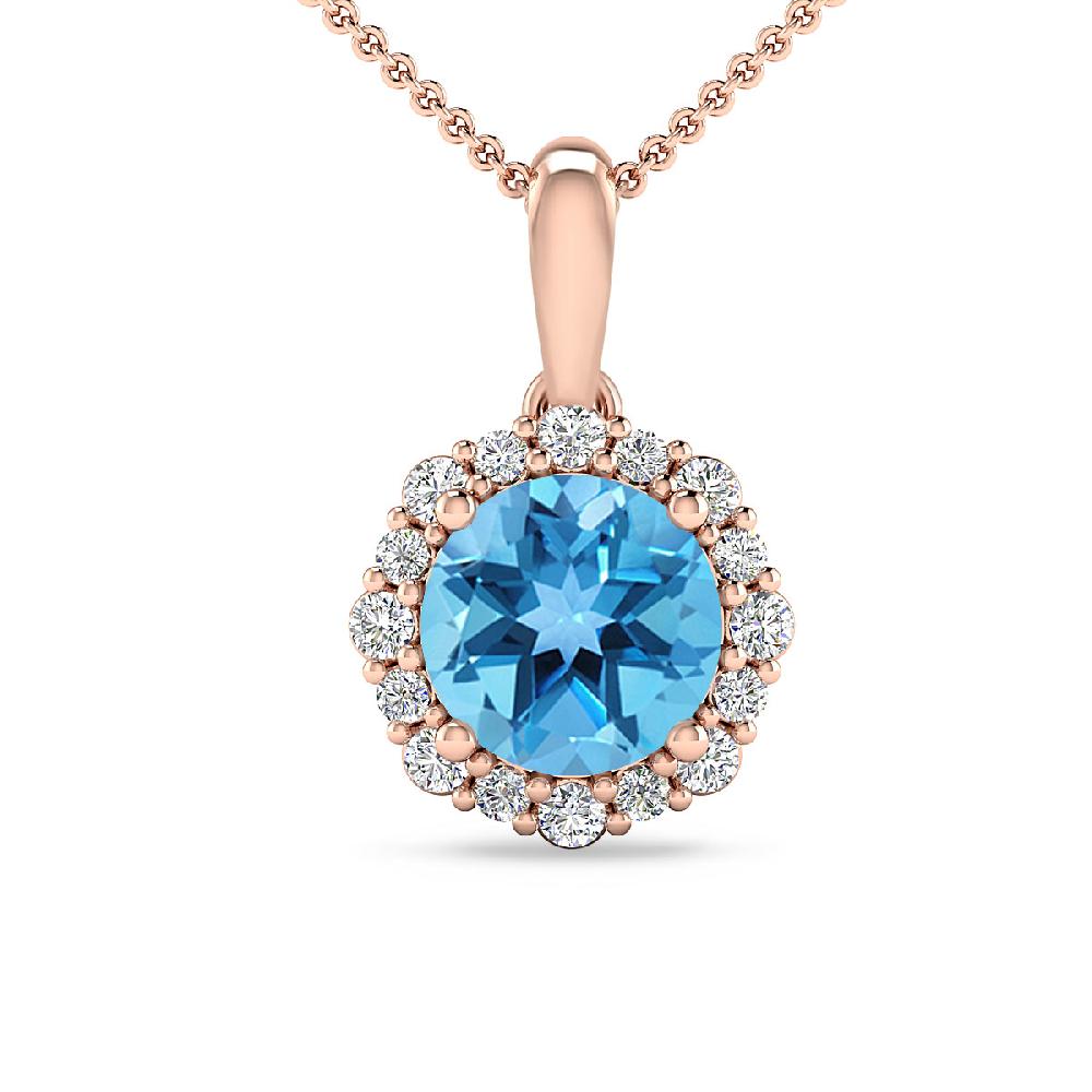 Rose Gold - Blue Topaz