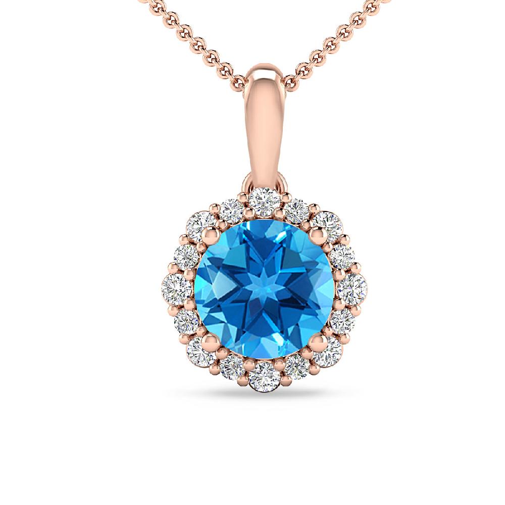 Rose Gold - Blue Topaz