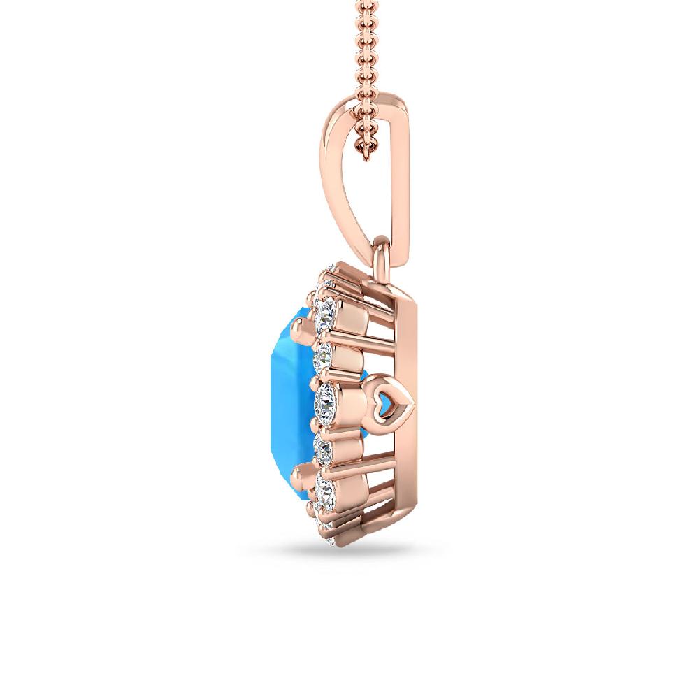 Rose Gold - Blue Topaz