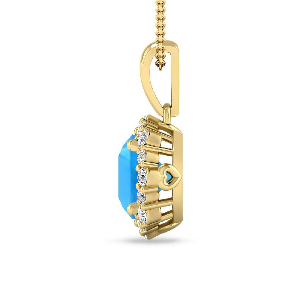 Yellow Gold - Blue Topaz