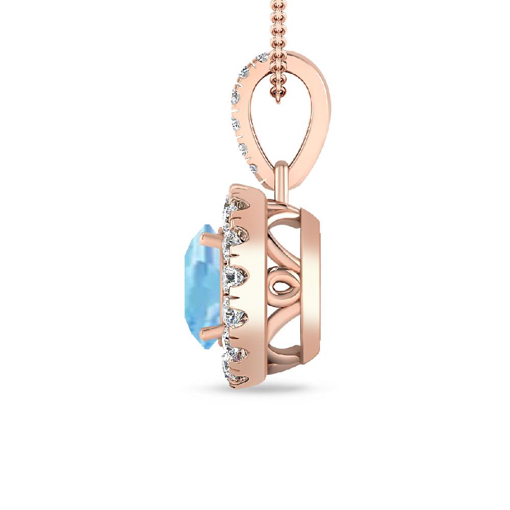 Rose Gold - Aquamarine