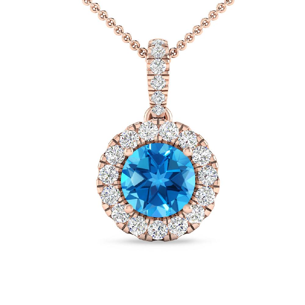 Rose Gold - Blue Topaz