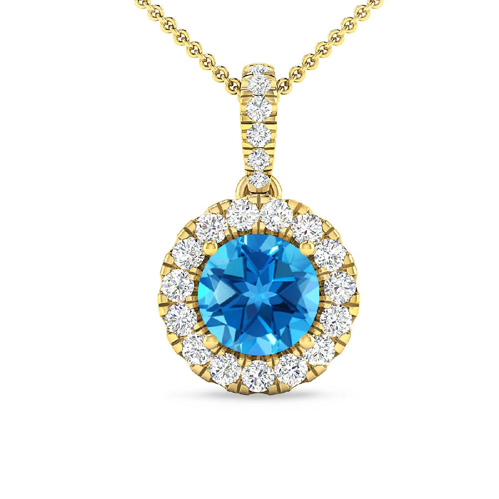 Yellow Gold - Blue Topaz