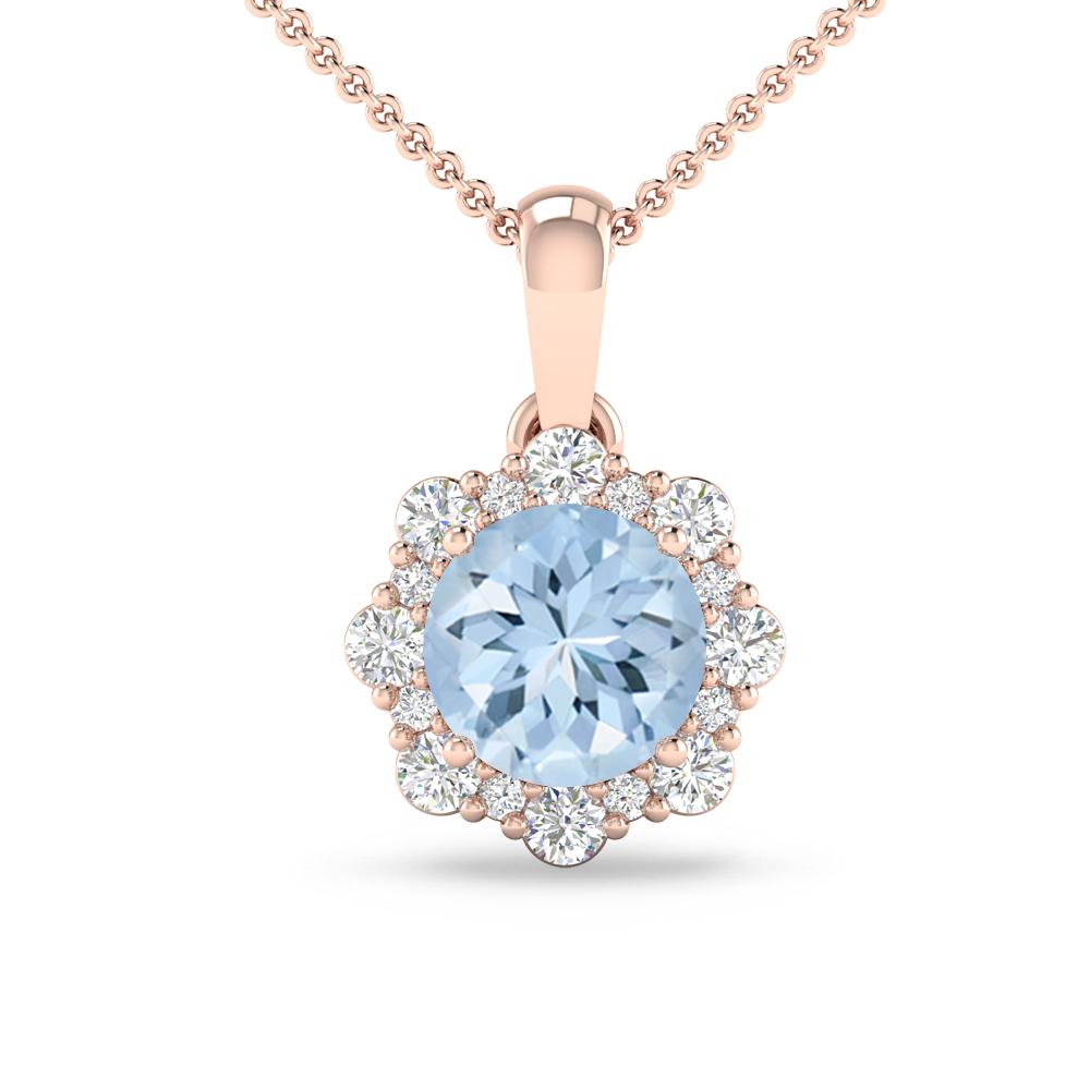 Rose Gold - Aquamarine