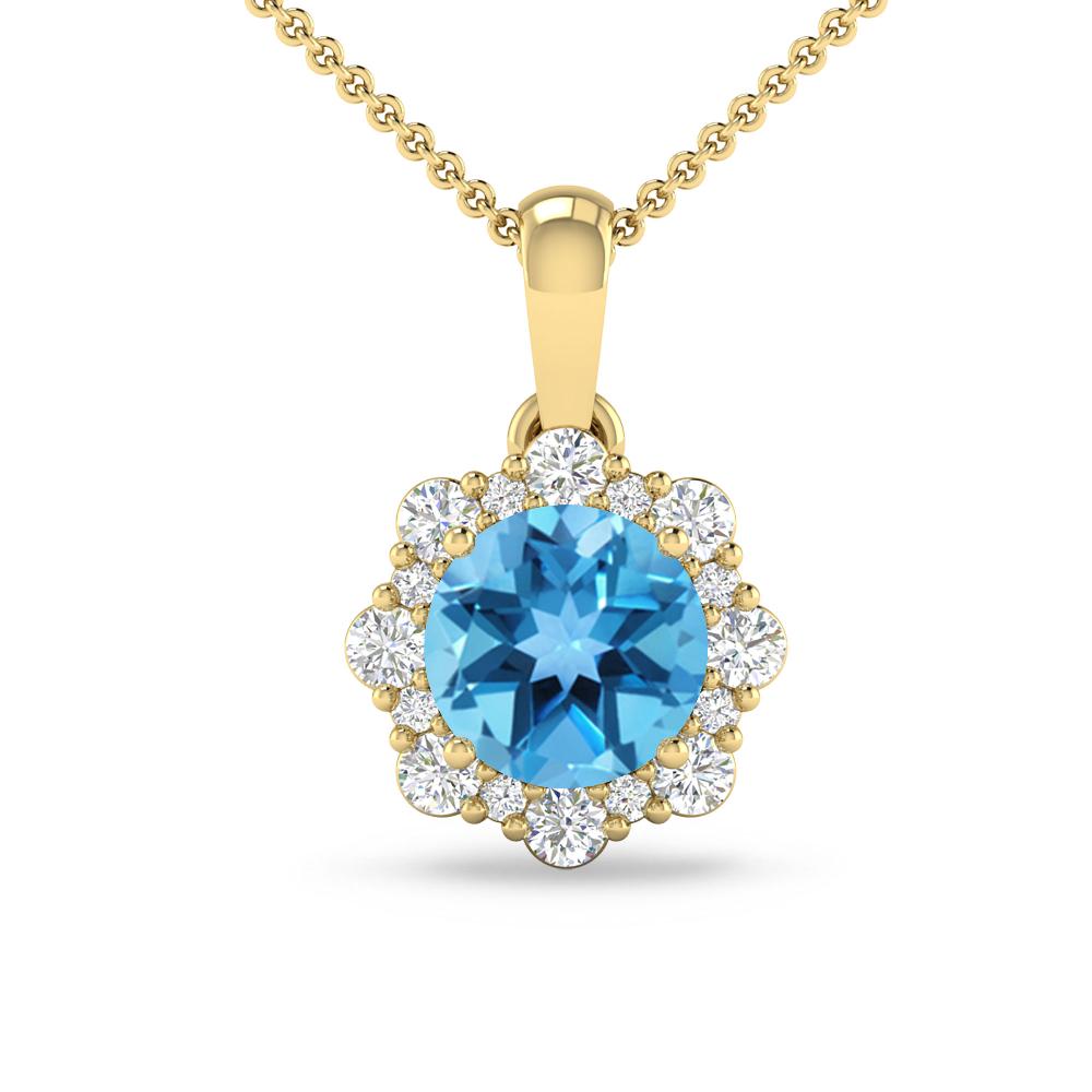 Yellow Gold - Blue Topaz