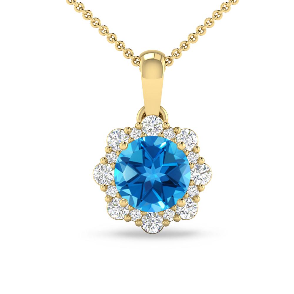 Yellow Gold - Blue Topaz