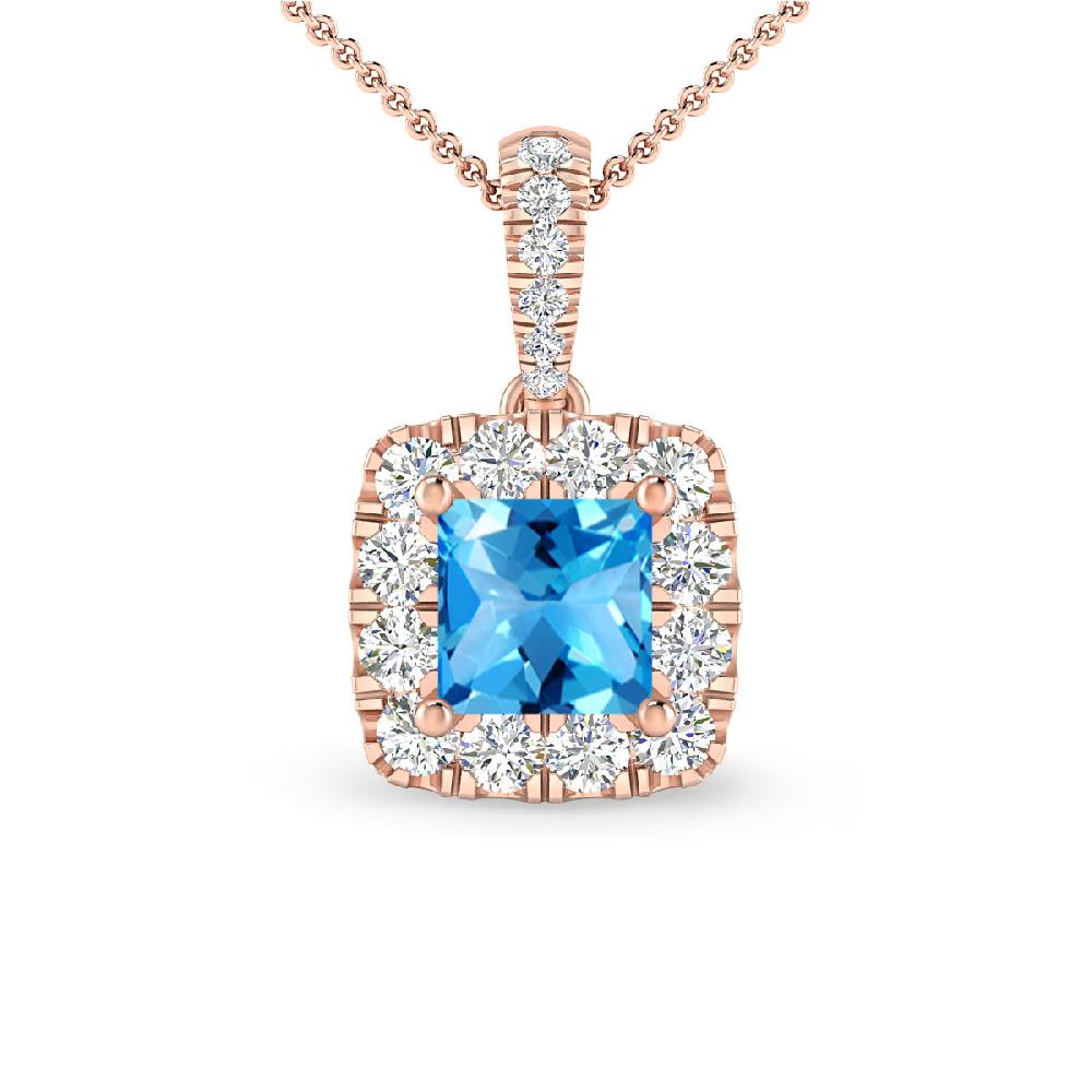 Rose Gold - Blue Topaz