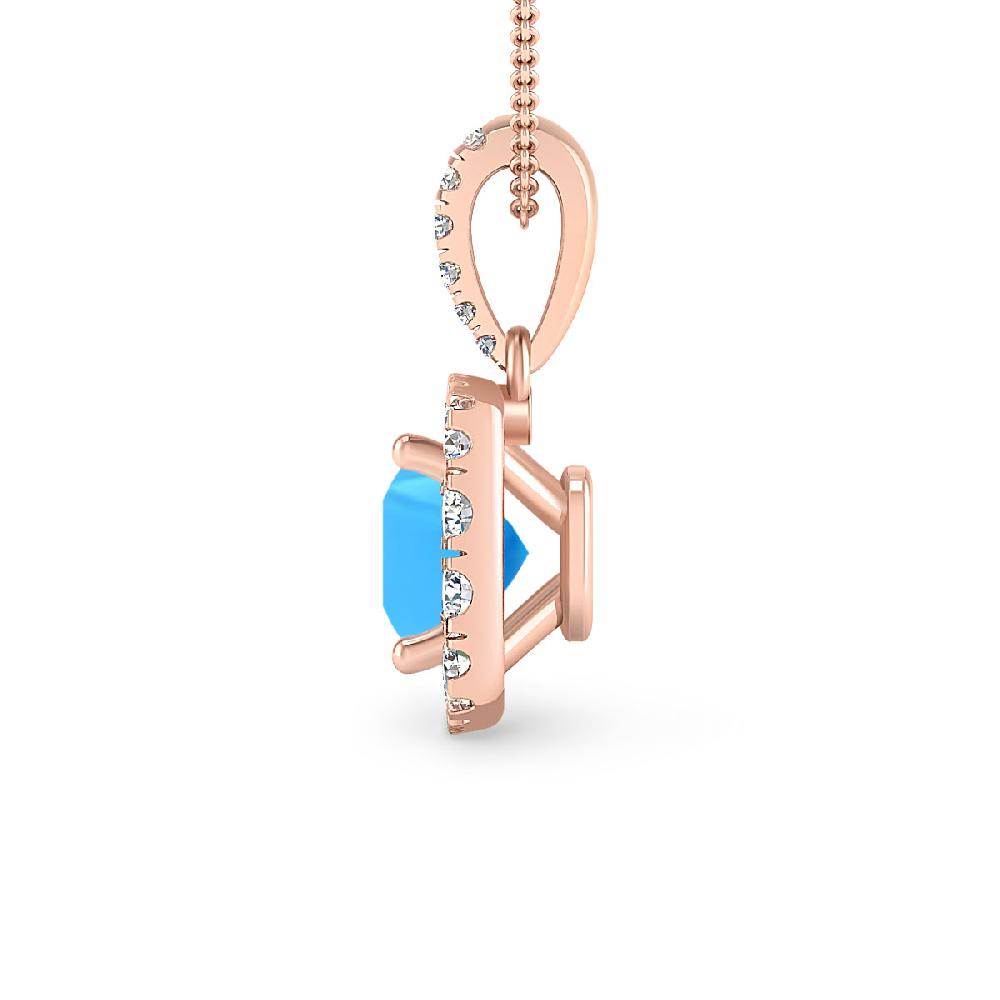 Rose Gold - Blue Topaz