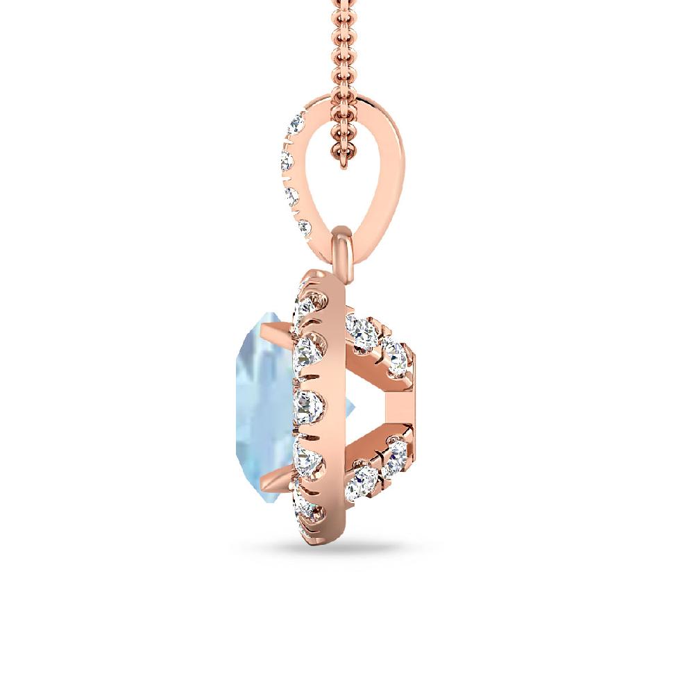 Rose Gold - Aquamarine