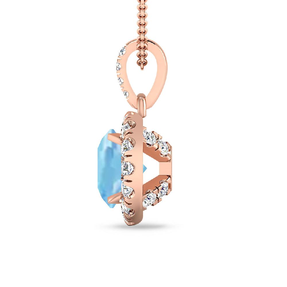 Rose Gold - Aquamarine