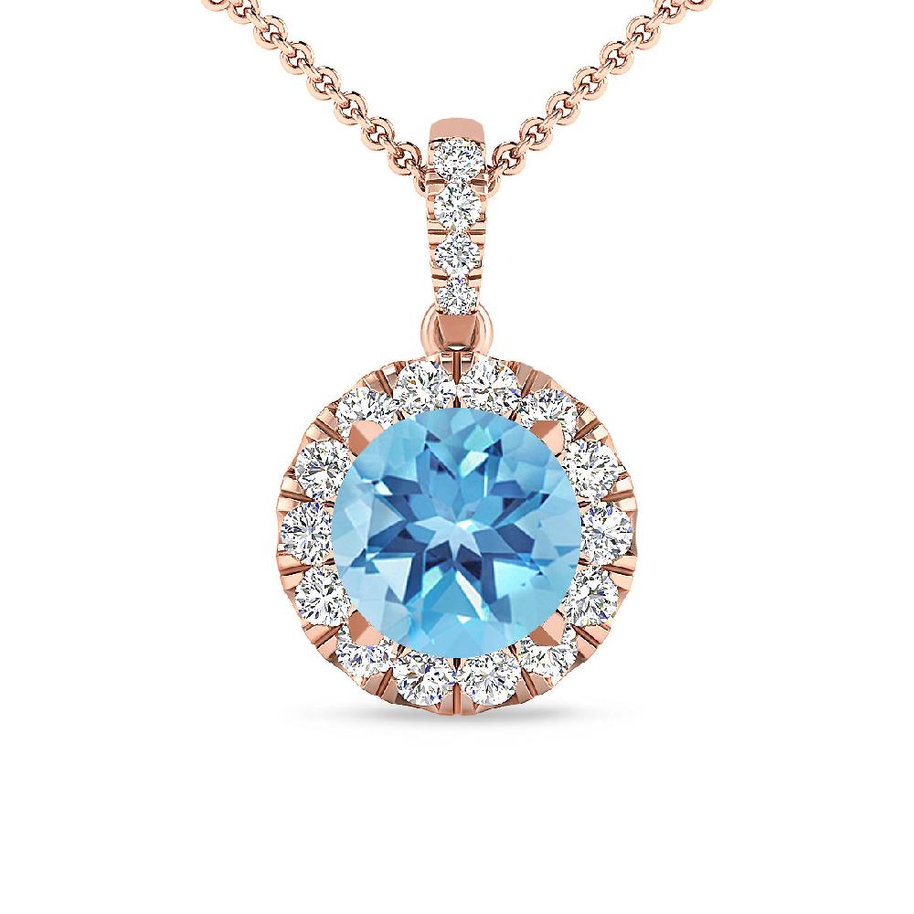 Rose Gold - Blue Topaz