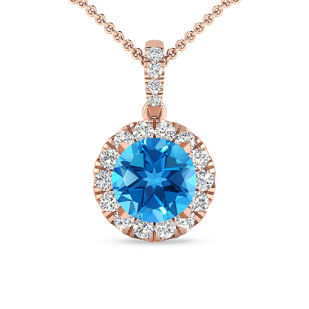 Rose Gold - Blue Topaz