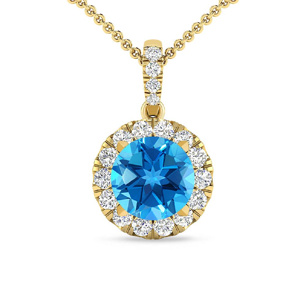 Yellow Gold - Blue Topaz