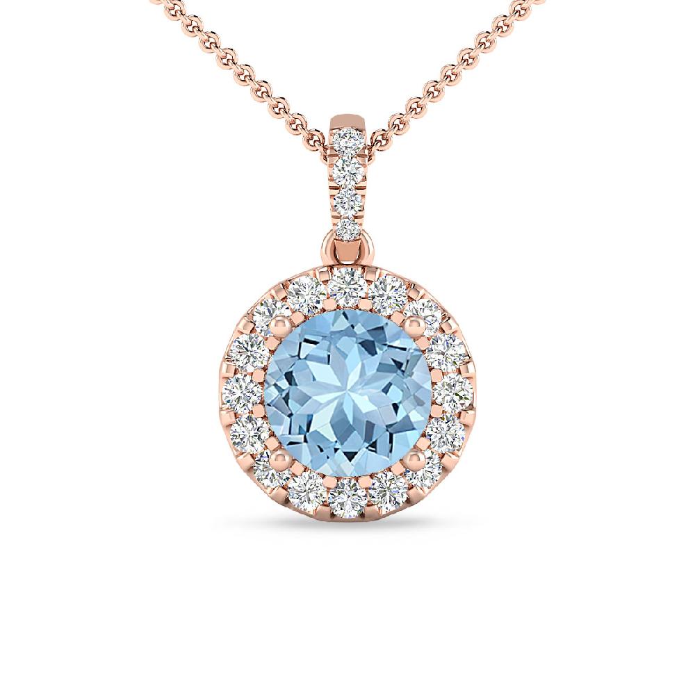 Rose Gold - Aquamarine