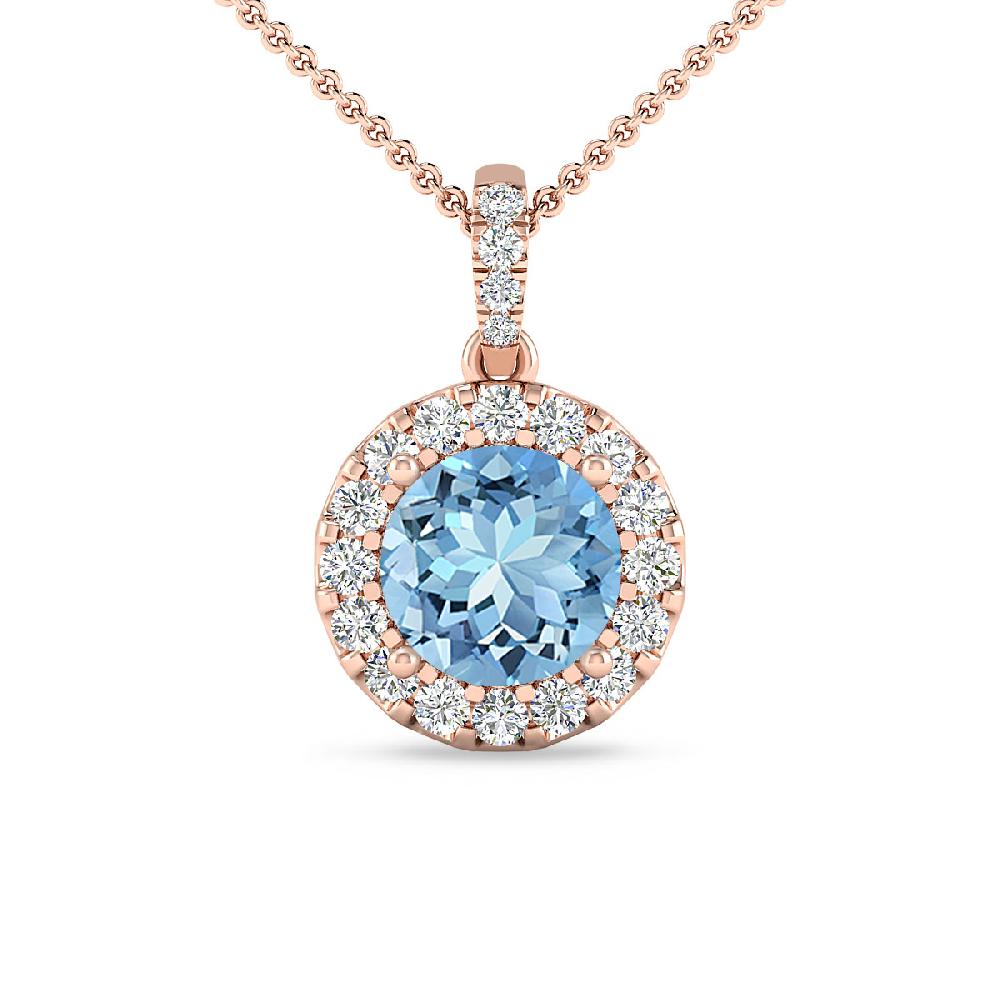 Rose Gold - Aquamarine