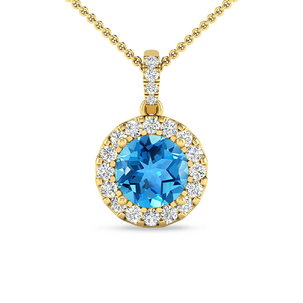 Yellow Gold - Blue Topaz