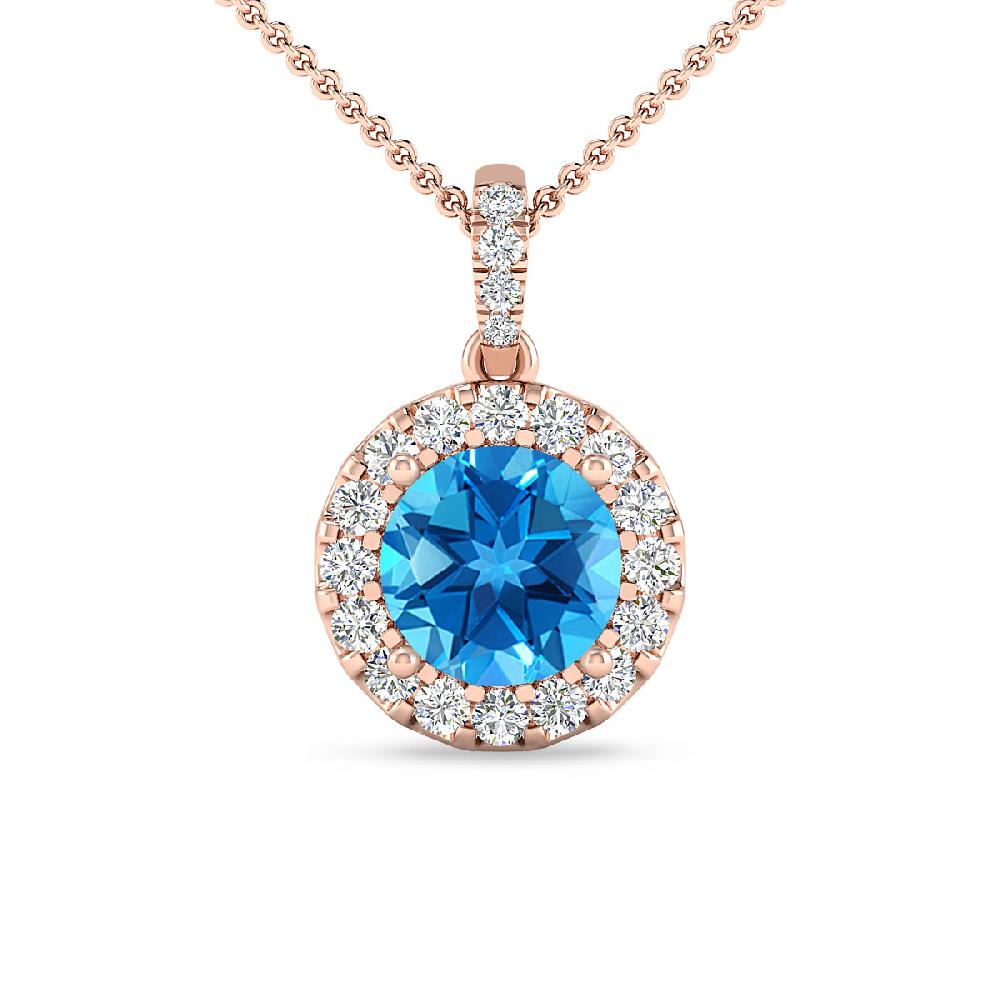 Rose Gold - Blue Topaz