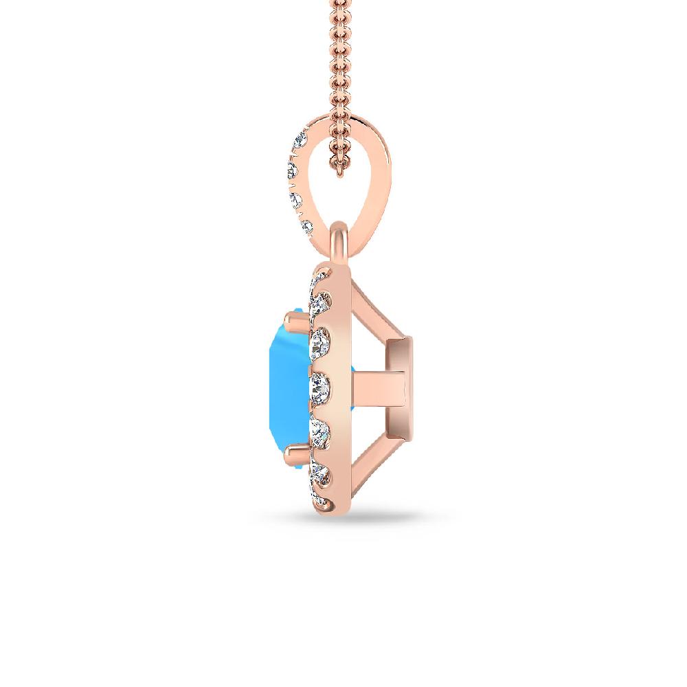 Rose Gold - Blue Topaz