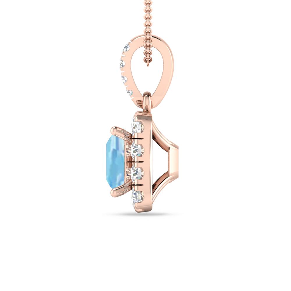 Rose Gold - Aquamarine