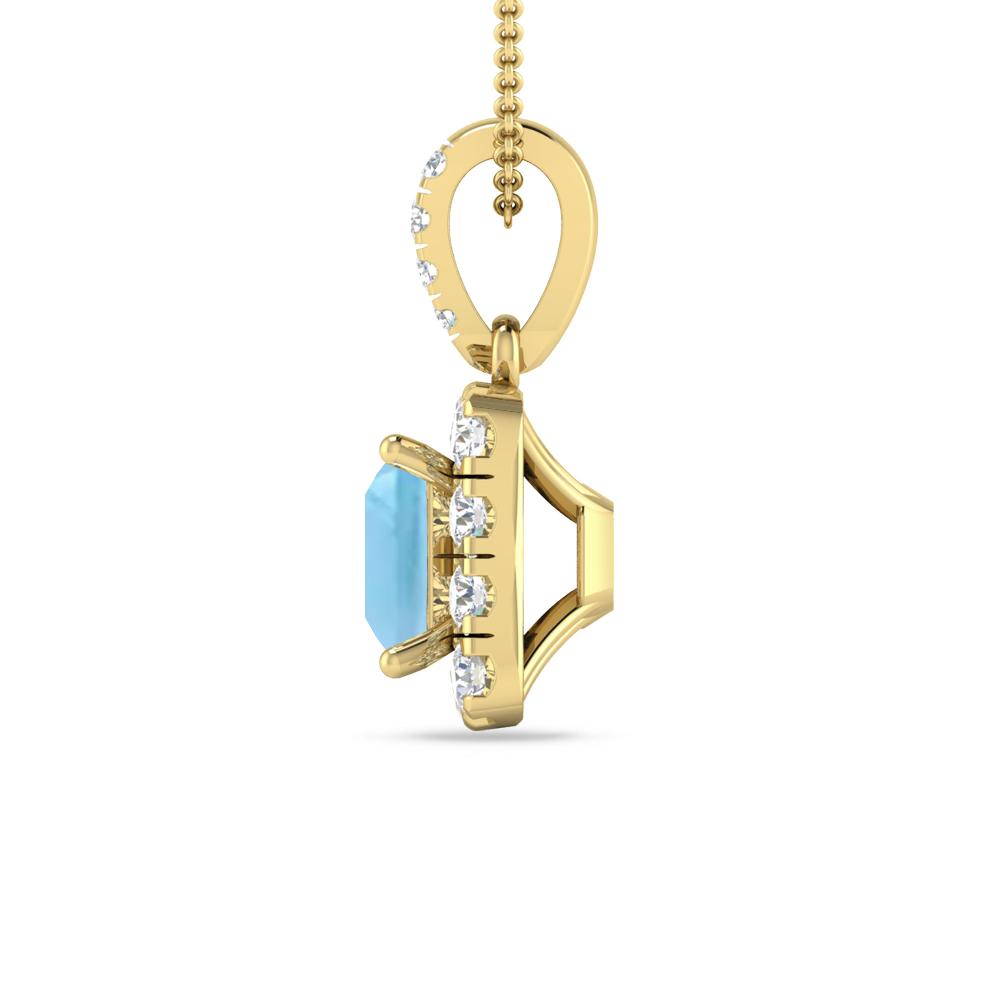 Yellow Gold - Blue Topaz