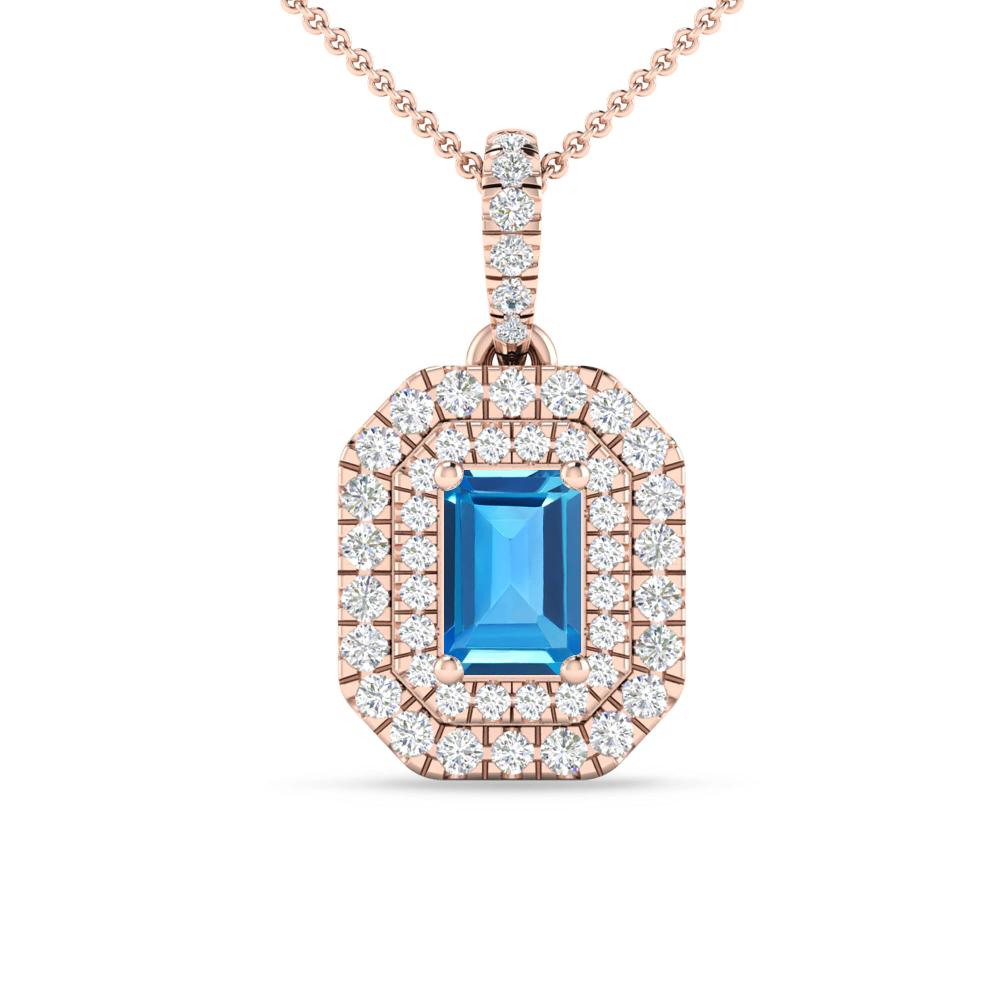 Rose Gold - Blue Topaz