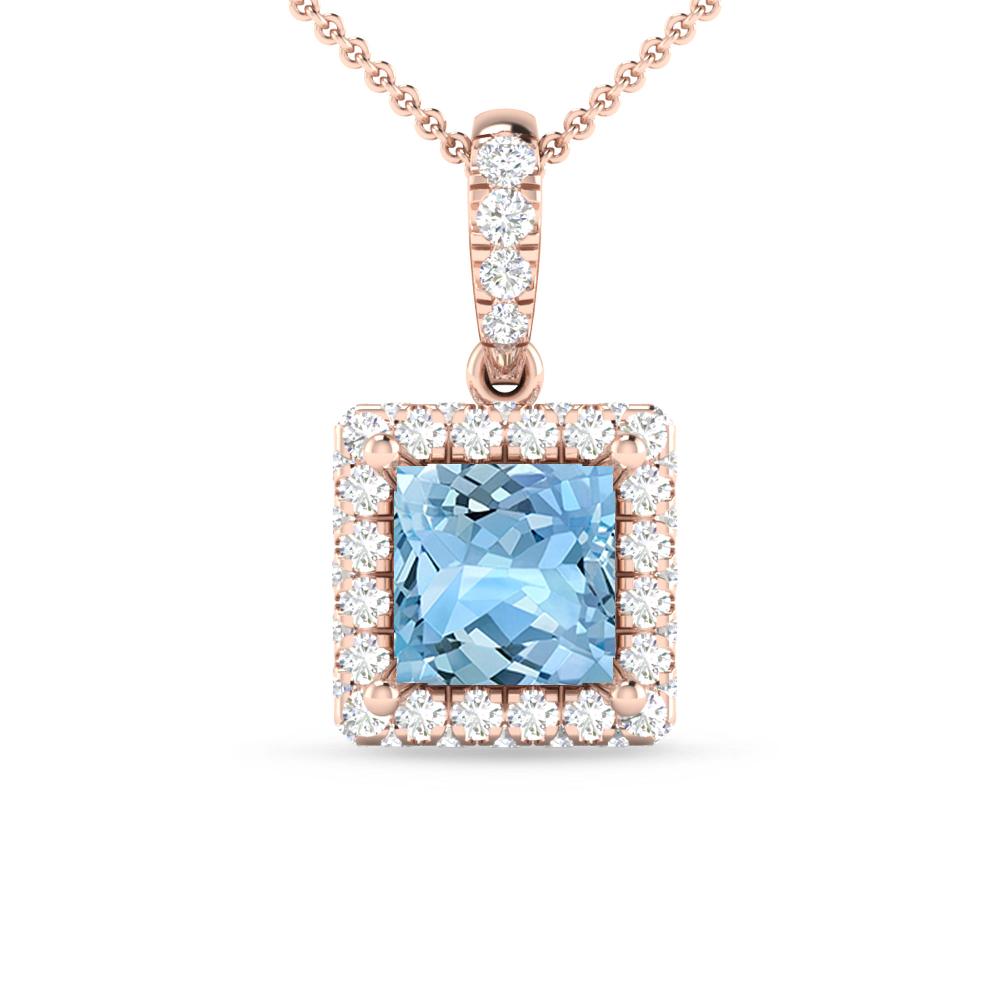 Rose Gold - Aquamarine