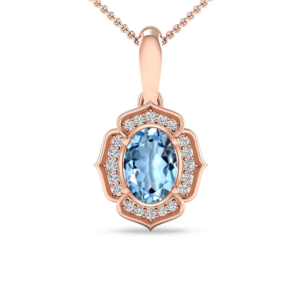 Rose Gold - Aquamarine