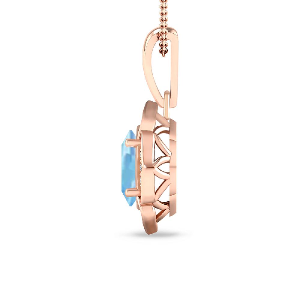 Rose Gold - Aquamarine