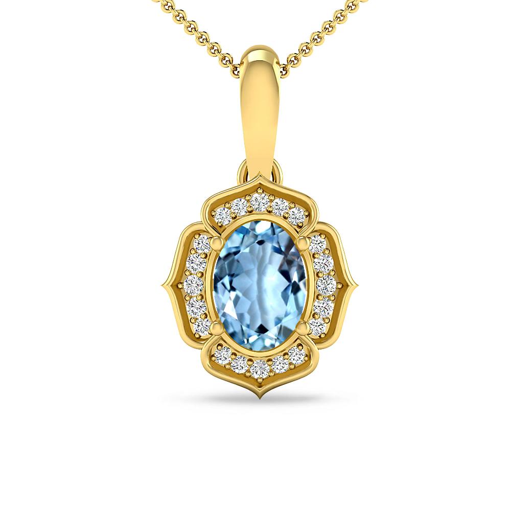 Yellow Gold - Aquamarine