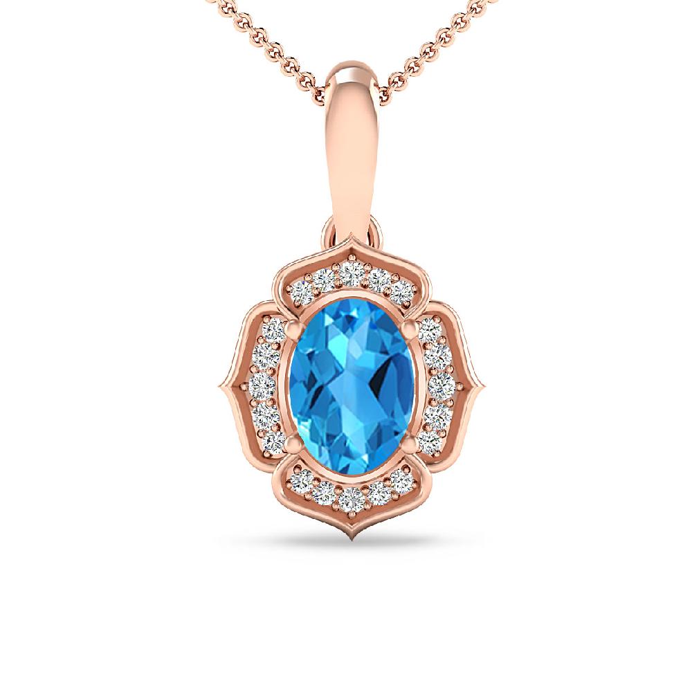 Rose Gold - Blue Topaz