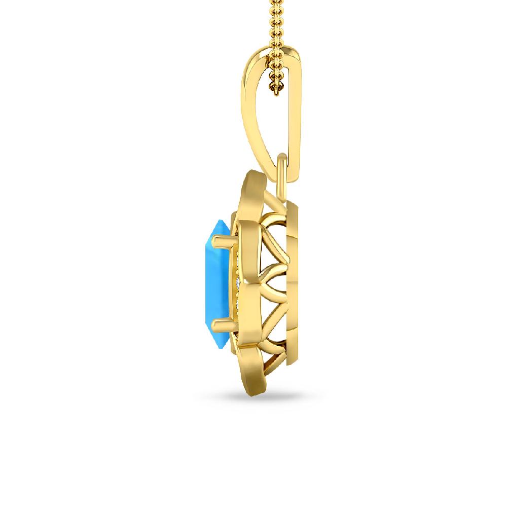 Yellow Gold - Blue Topaz