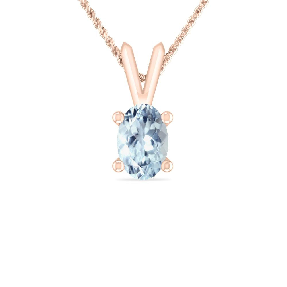 Rose Gold - Aquamarine