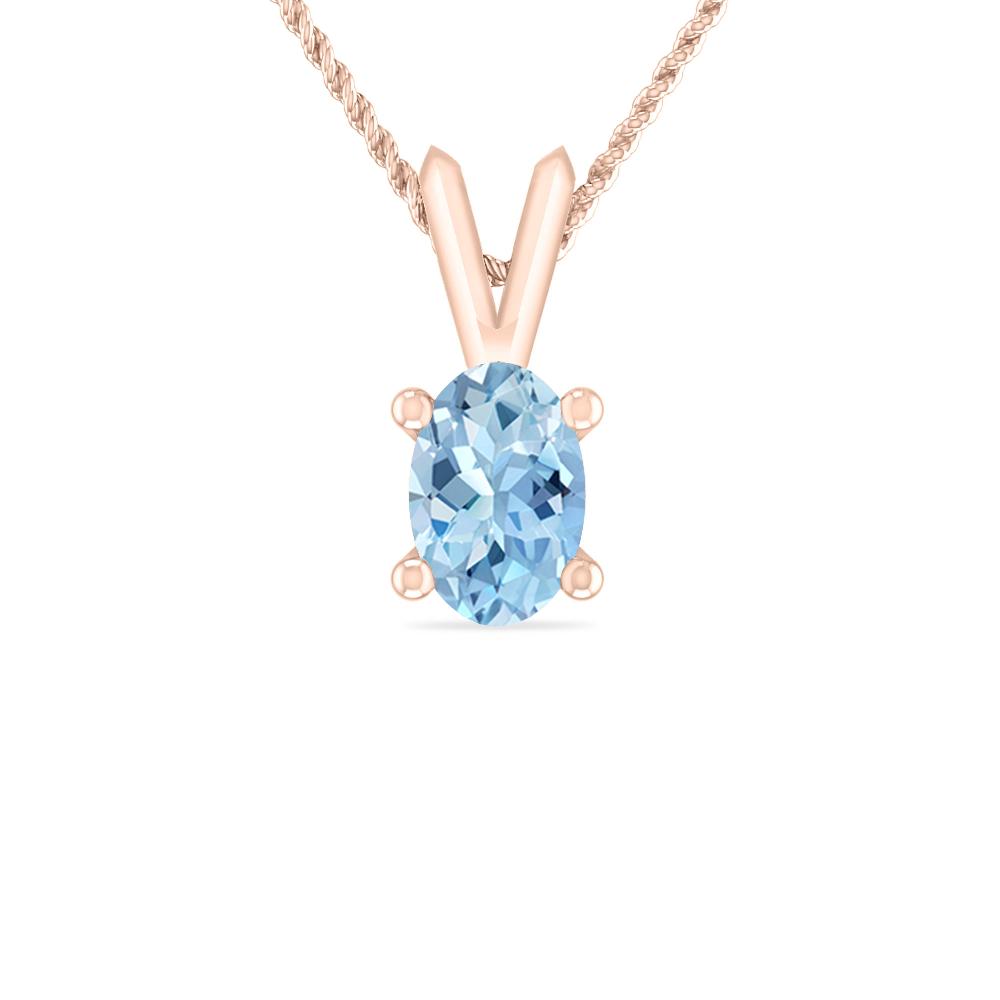 Rose Gold - Aquamarine