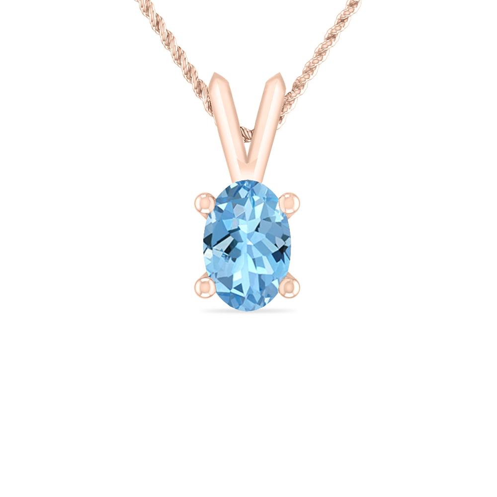 Rose Gold - Aquamarine