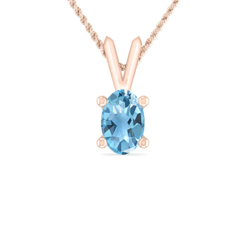 Rose Gold - Blue Topaz