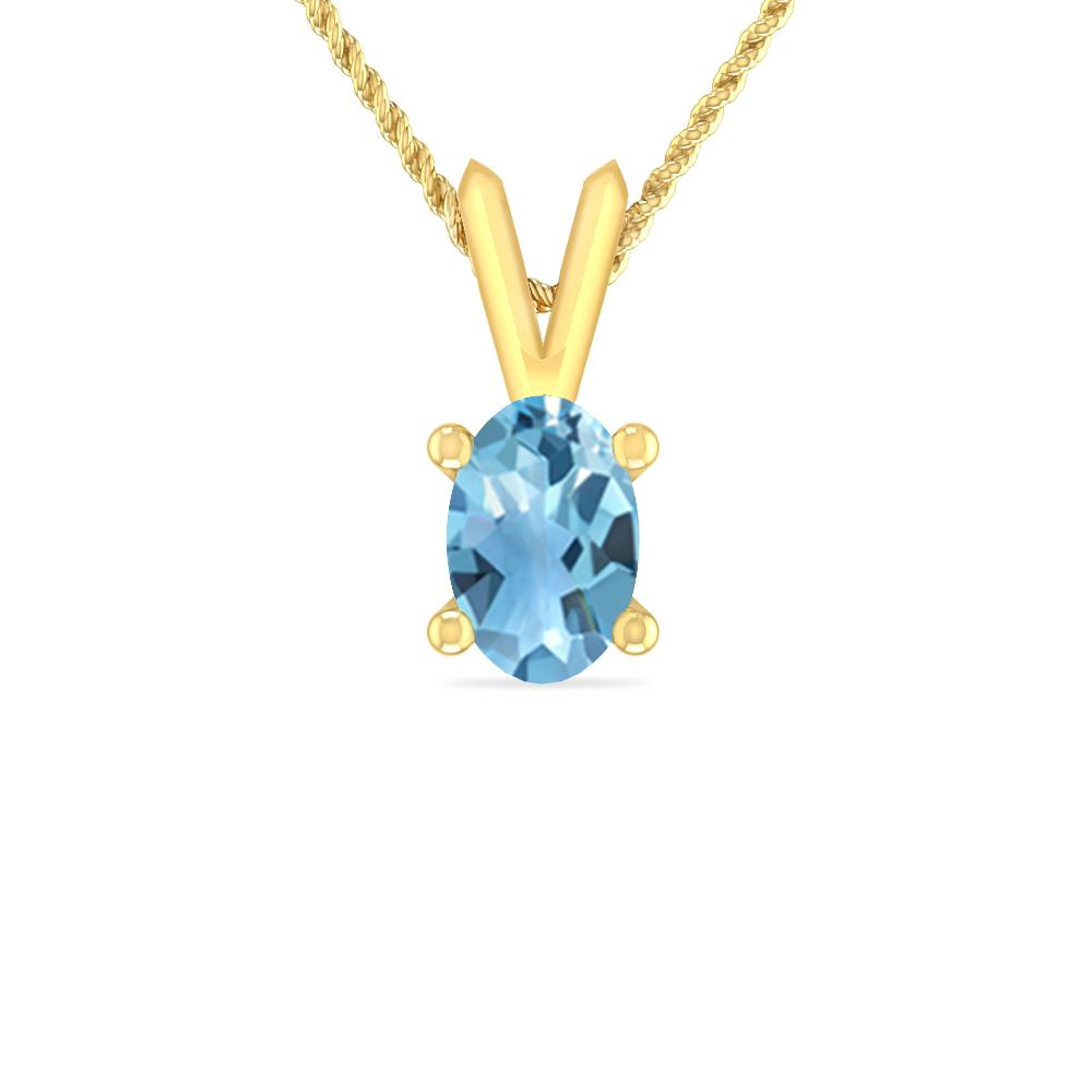 Yellow Gold - Blue Topaz